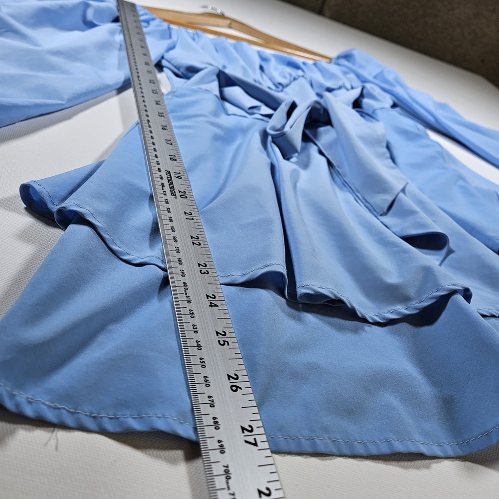 Fairy Blue Boho Jumpsuit Romper Womens Medium M Coquette Whimsical - Picture 6 of 7